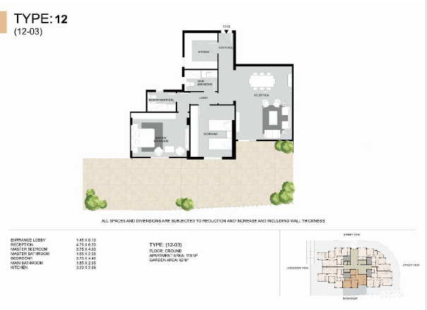 Floor plan for apartment at Sun Capital