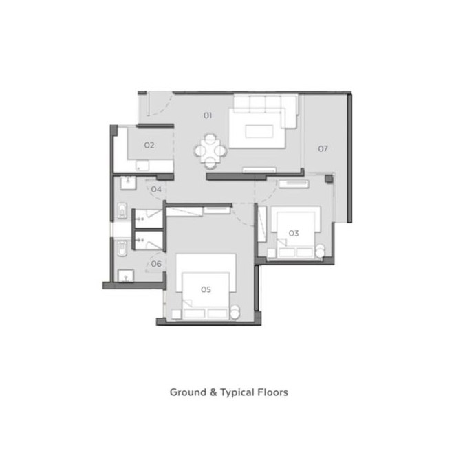 Floor plan for chalet at Kai Sokhna