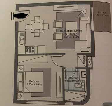 Floor plan for chalet at Koun