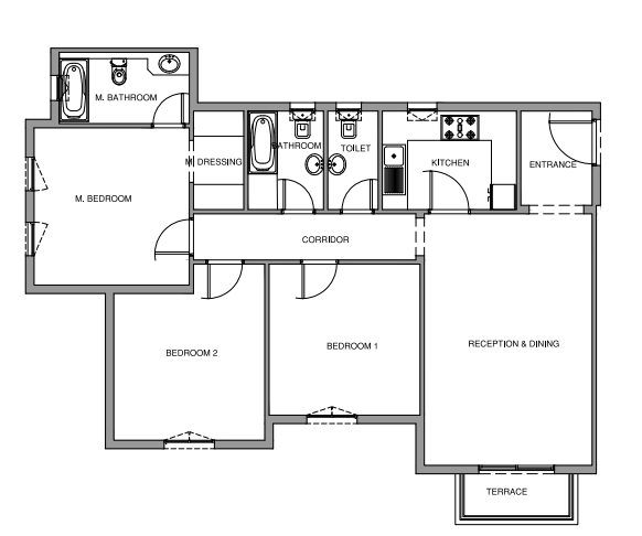 Floor plan for apartment at Aliva Mountain View Mostakbal City