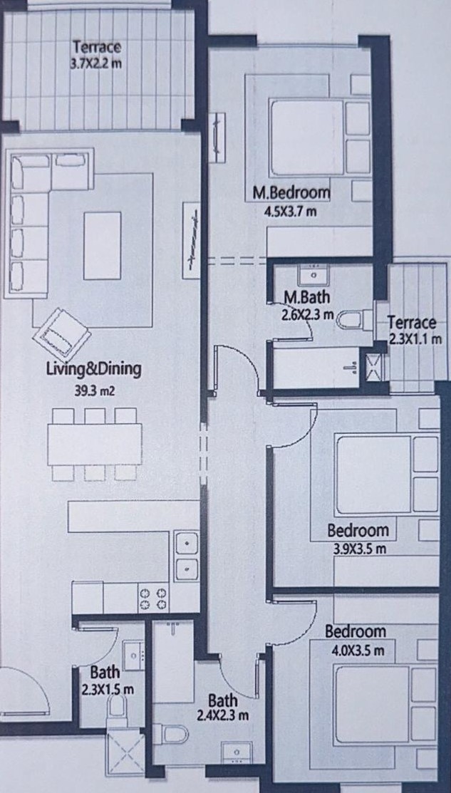 Floor plan for chalet at Masaya
