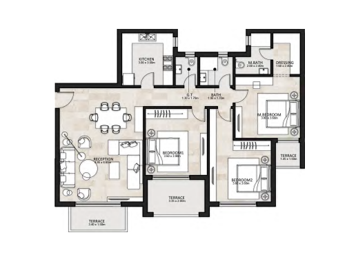 Floor plan for apartment at Garden Lakes
