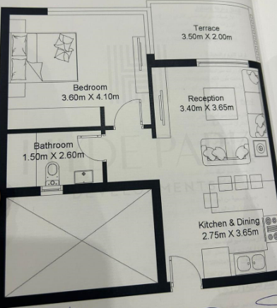 Floor plan for chalet at Hyde Park North - Seashore