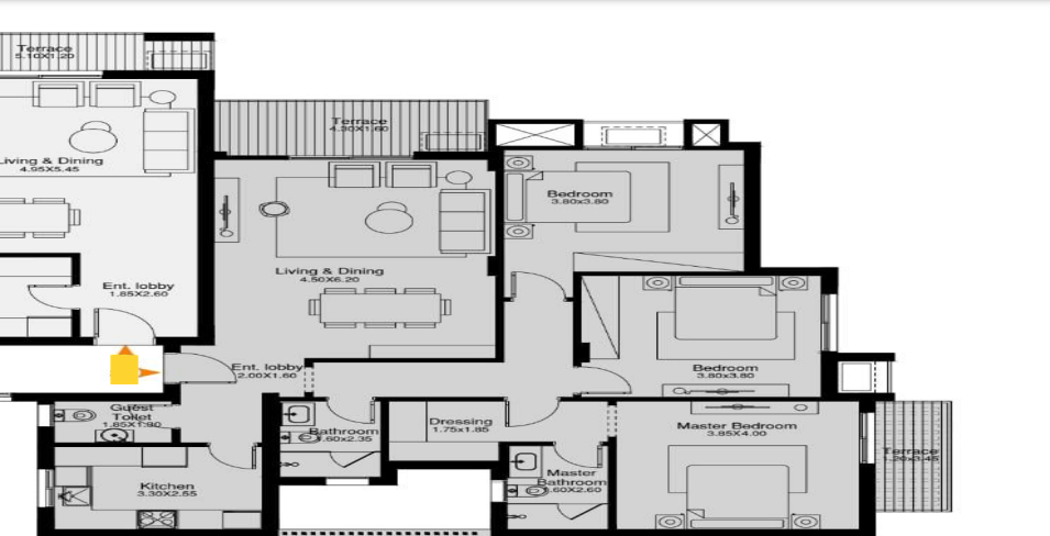 Floor plan for apartment at O West Orascom