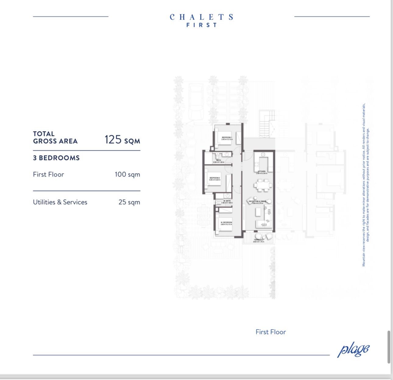 Floor plan for chalet at Plage