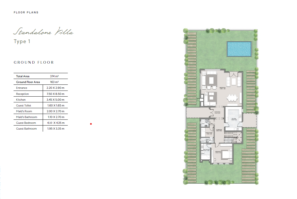 Floor plan for villa at Hyde Park