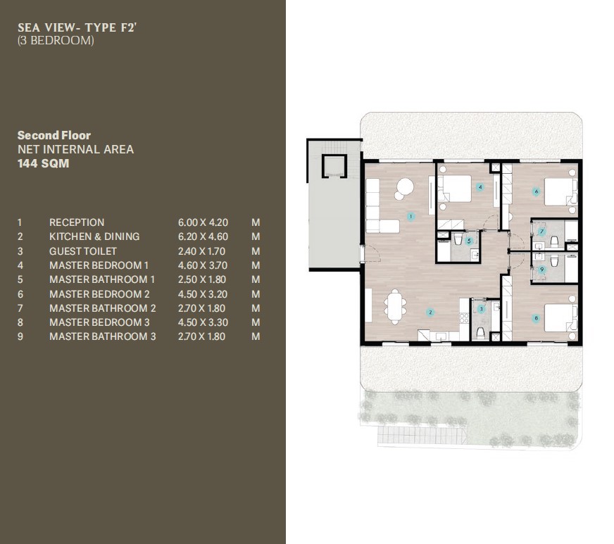 Floor plan for chalet at Azha North Coast