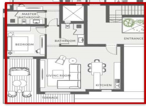 Floor plan for chalet at The Med