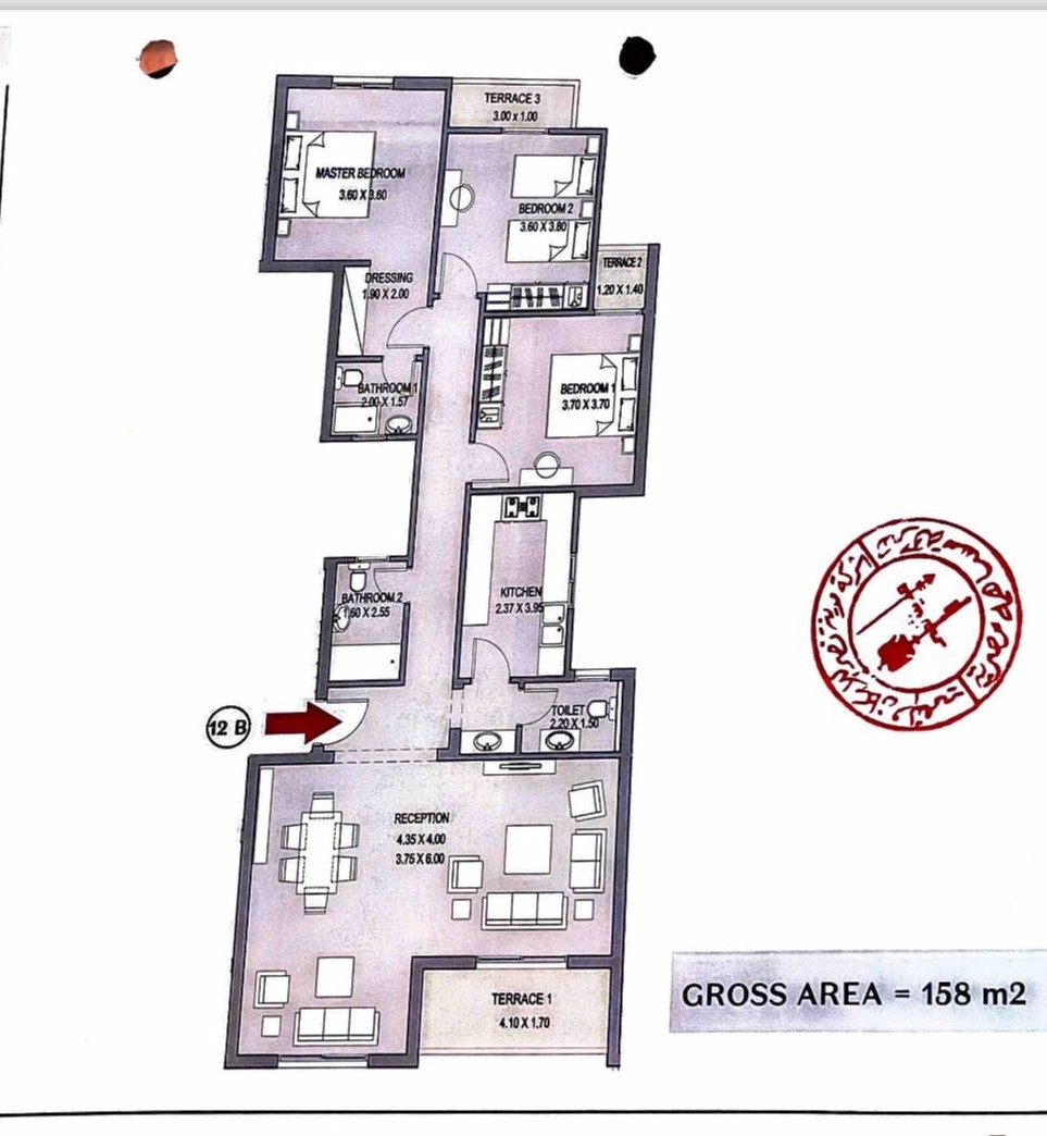 Floor plan for apartment at Taj City