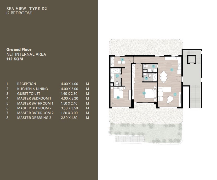 Floor plan for chalet at Azha North Coast