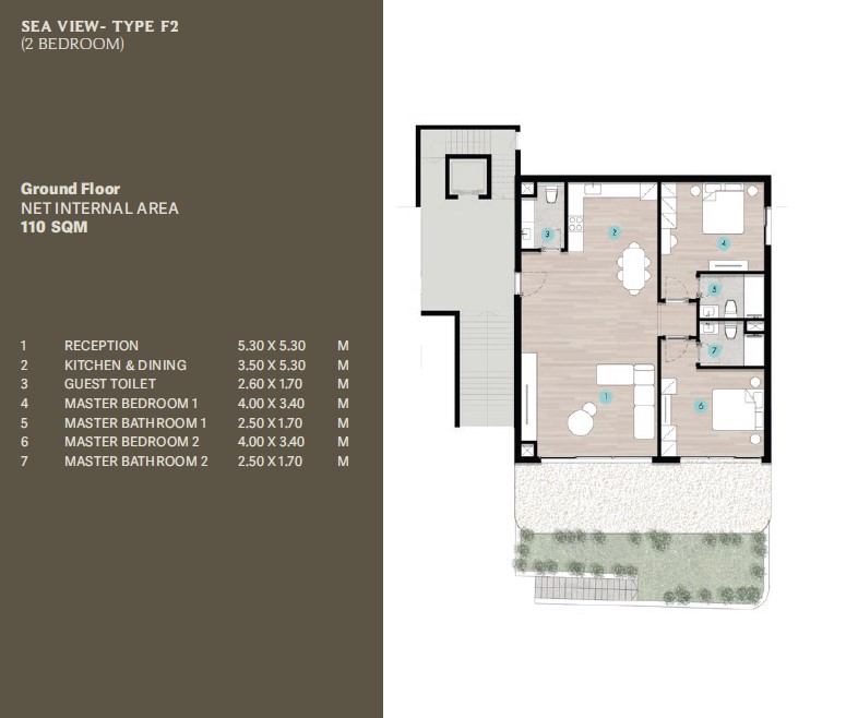 Floor plan for chalet at Azha North Coast