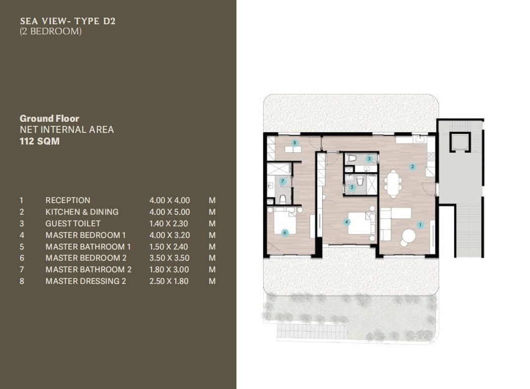 Floor plan for chalet at Azha North Coast