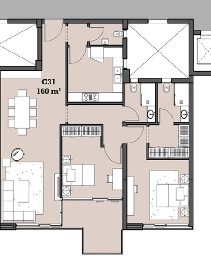 Floor plan for apartment at The View Waterway