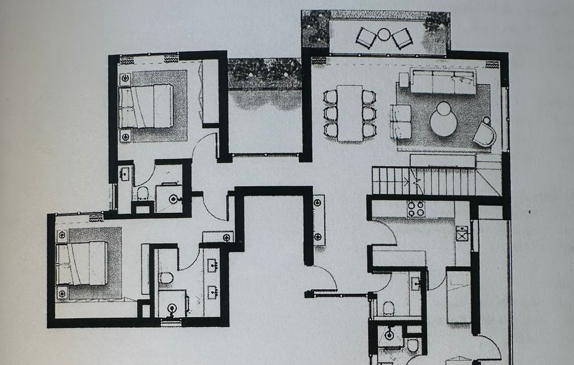 Floor plan for penthouse at Solana