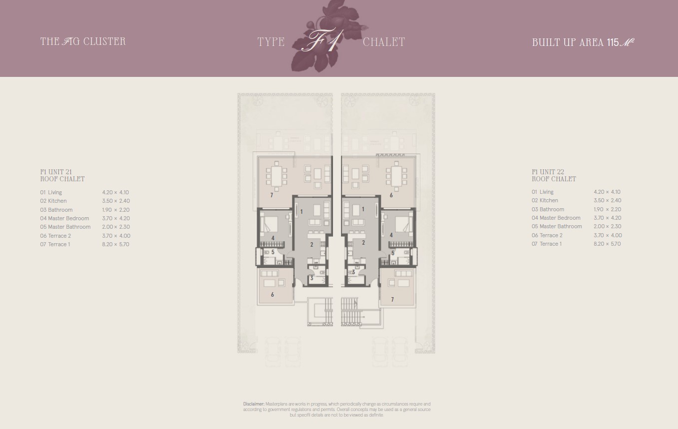 Floor plan for chalet at Marsa Baghush