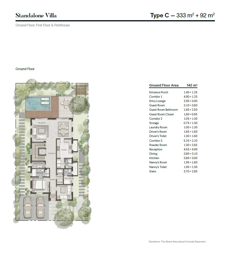 Floor plan for villa at Ever New Cairo