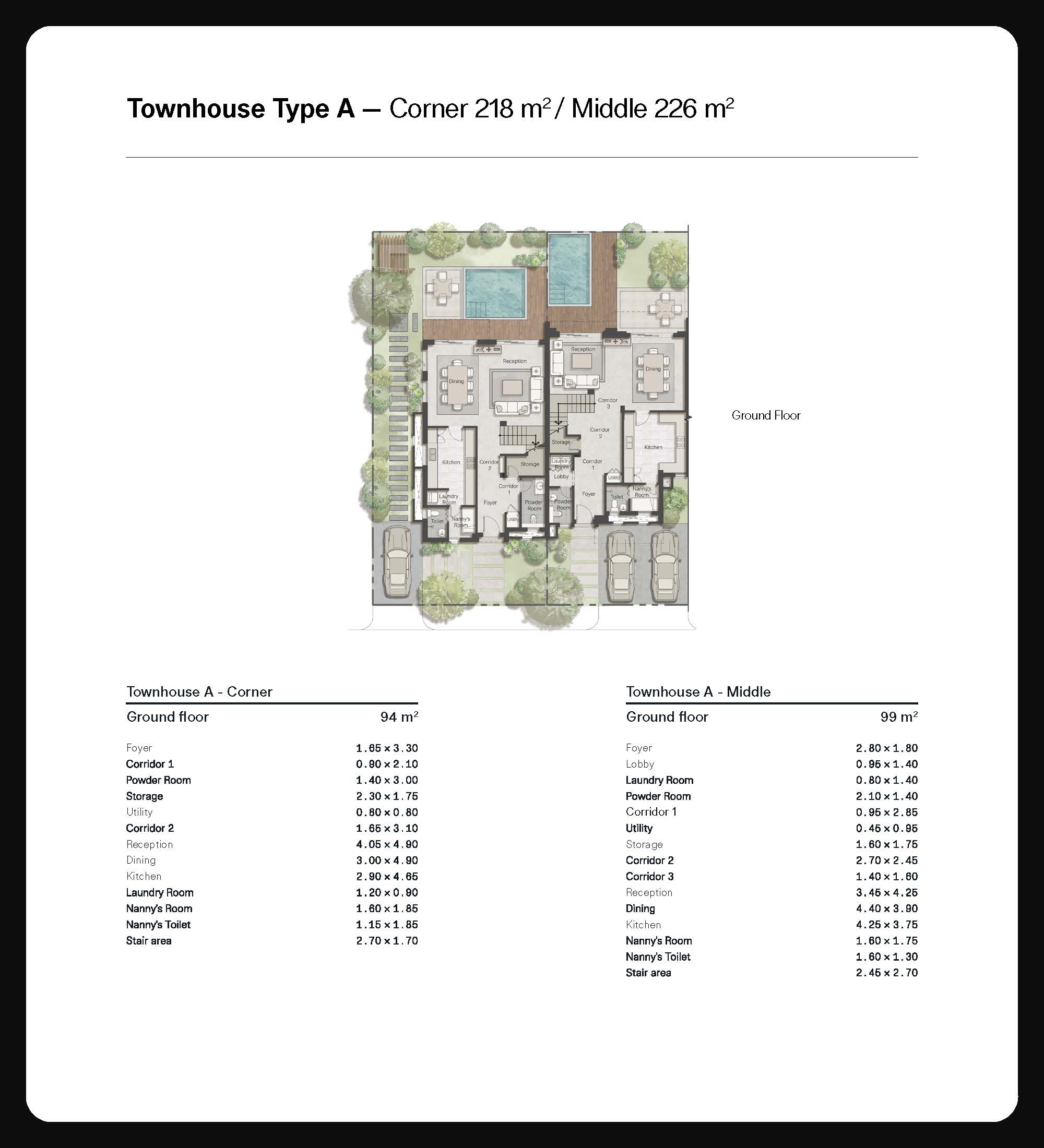 Floor plan for townhouse at Ever New Cairo