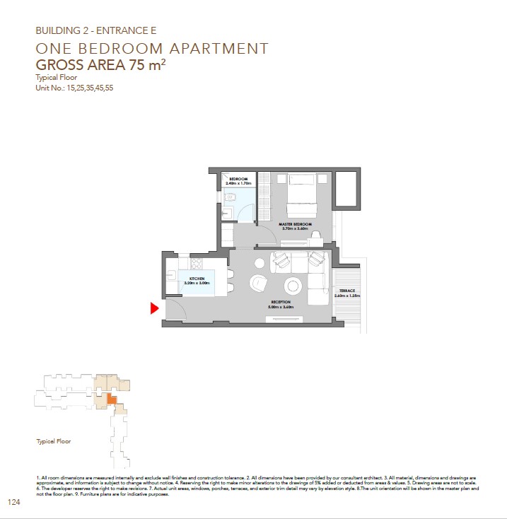 Floor plan for apartment at SQ1