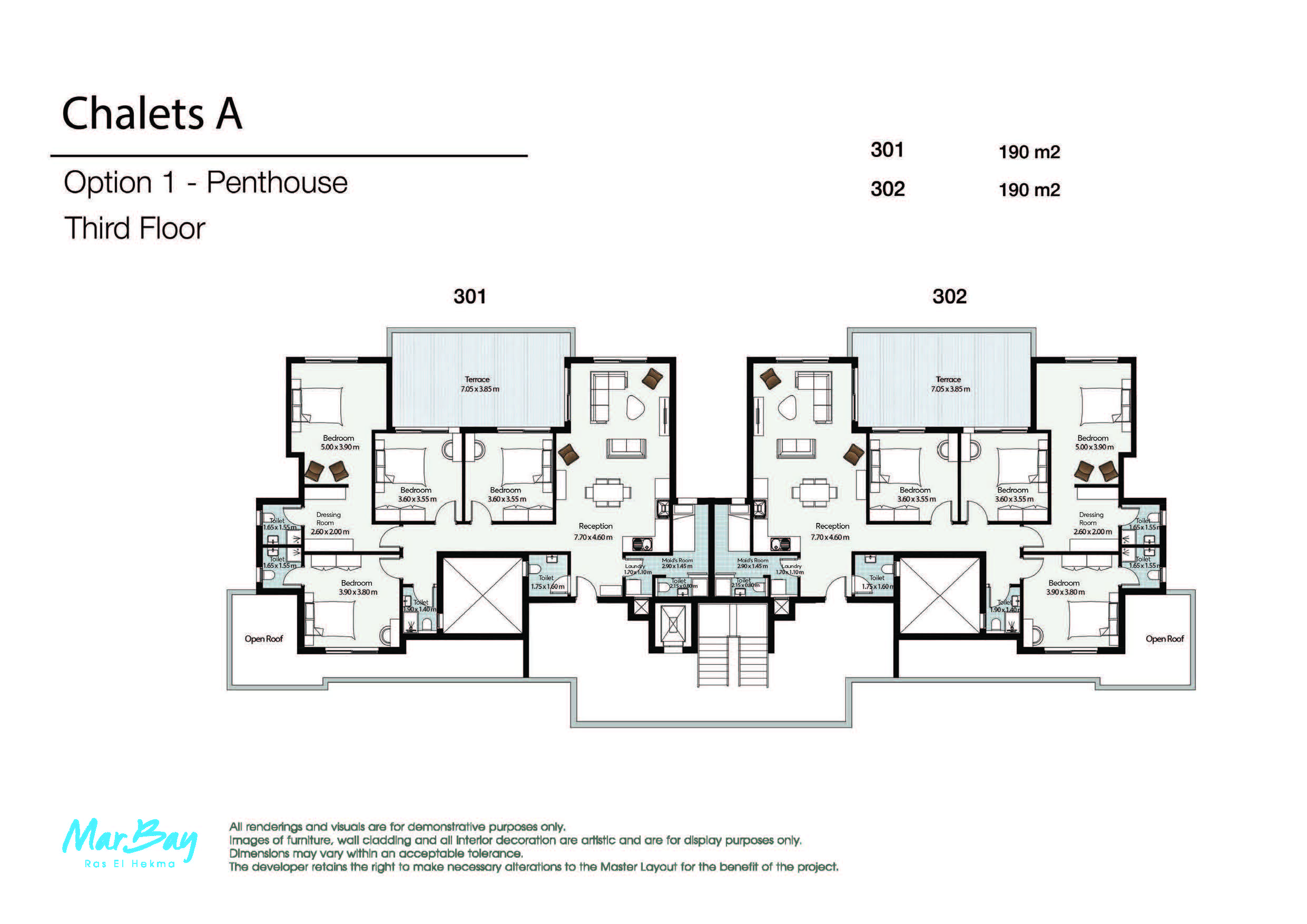 Floor plan for chalet at Mar Bay - Ras El Hekma