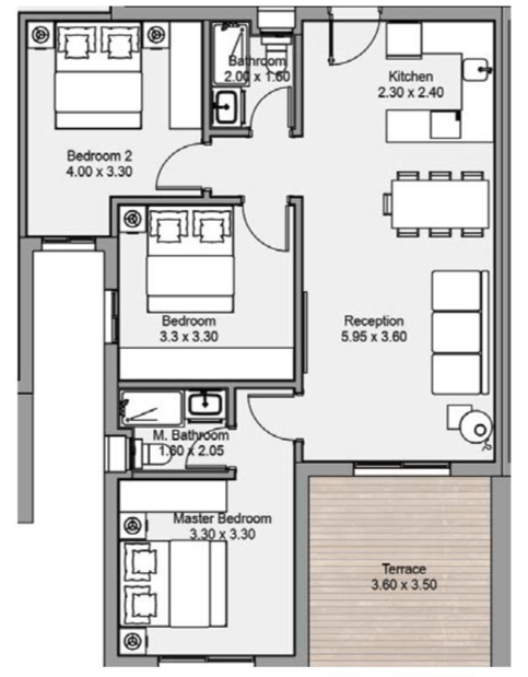 Floor plan for chalet at Salt