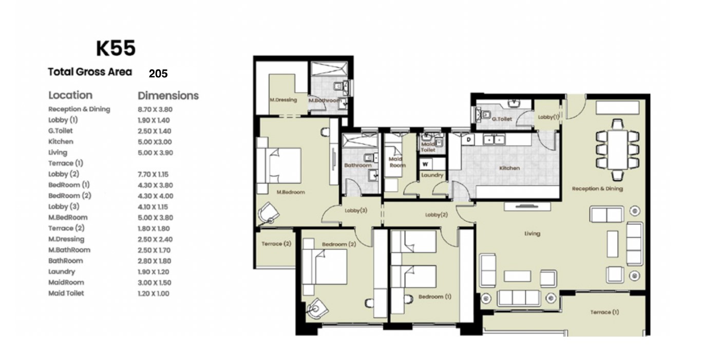 Floor plan for apartment at Azad Views