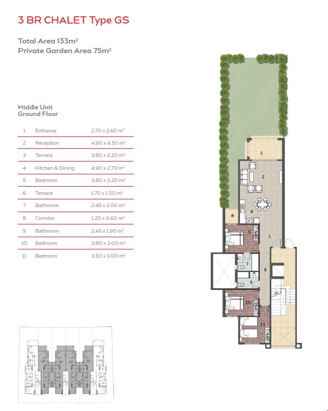 Floor plan for chalet at Telal North Coast