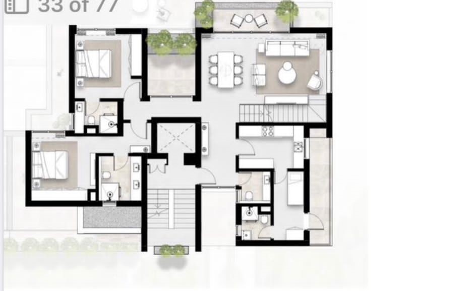 Floor plan for penthouse at Solana