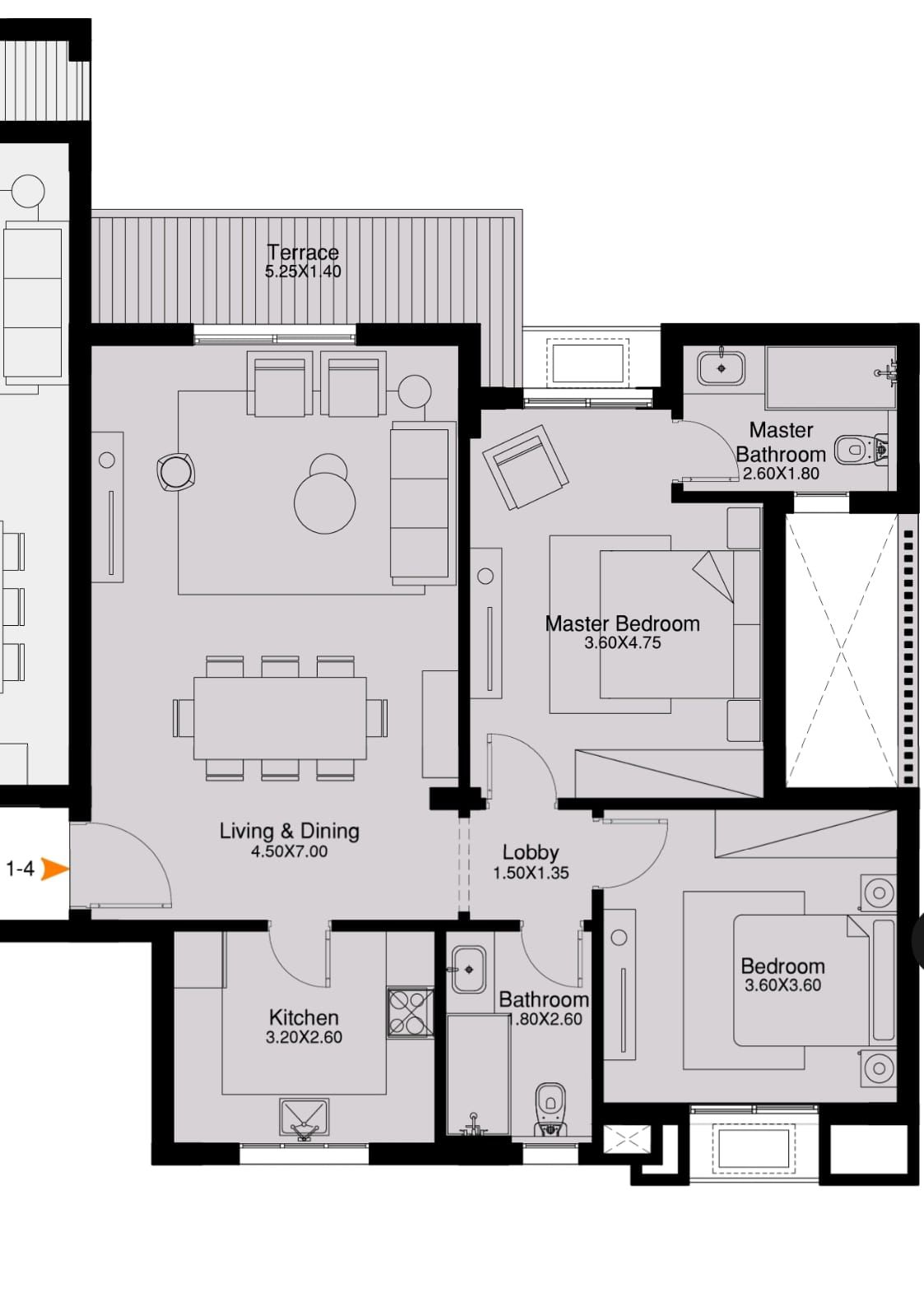 Floor plan for apartment at O West Orascom