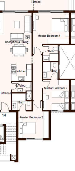 Floor plan for chalet at Hacienda Bay
