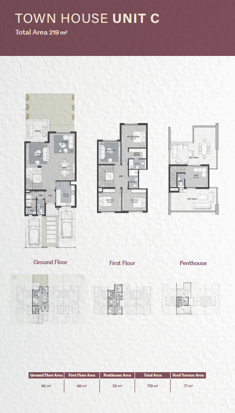 Floor plan for townhouse at SODIC East