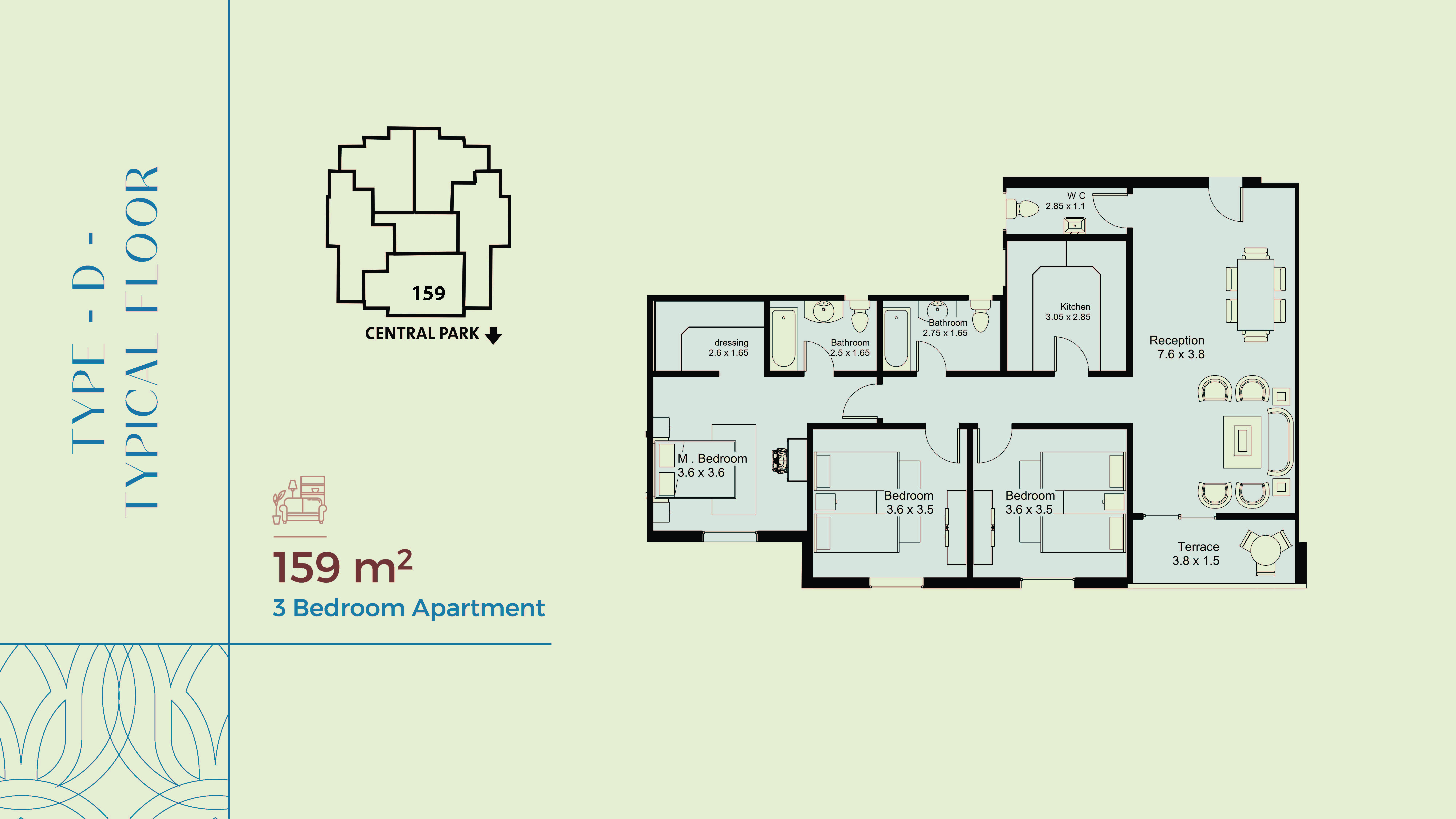 Floor plan for apartment at Nile Boulevard