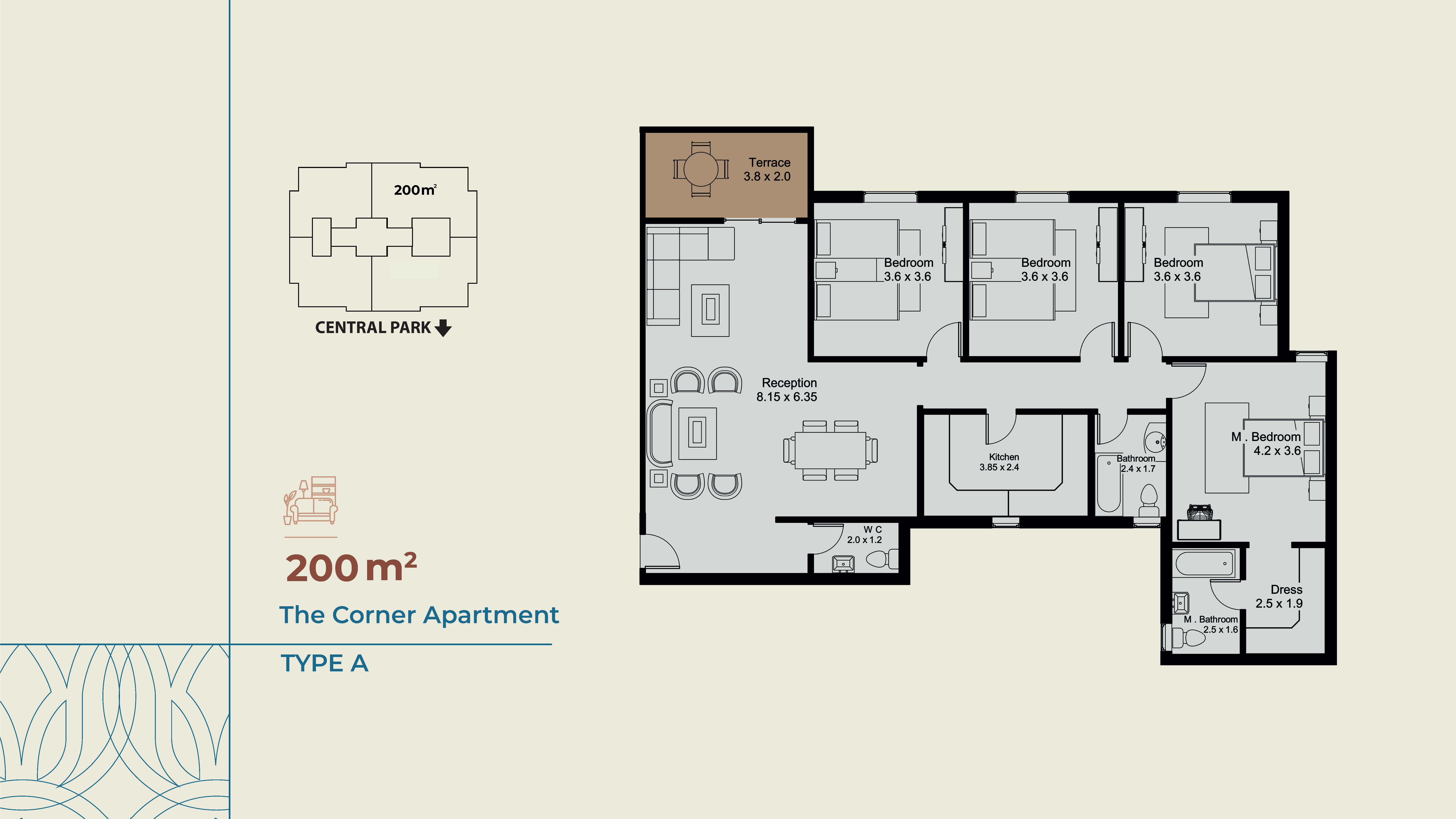 Floor plan for apartment at Nile Boulevard