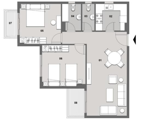 Floor plan for apartment at Il Bosco City