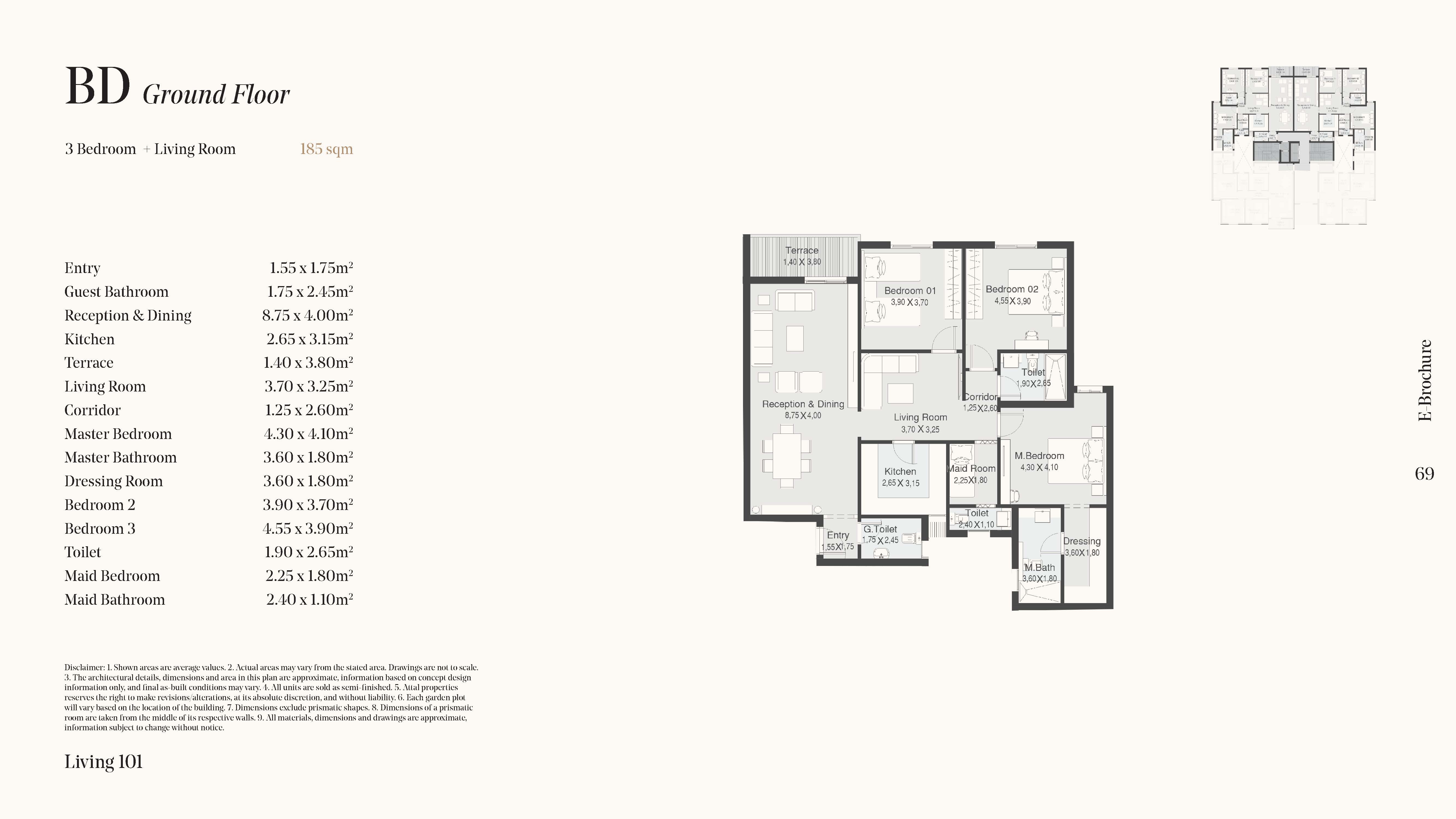 Floor plan for apartment at The 101