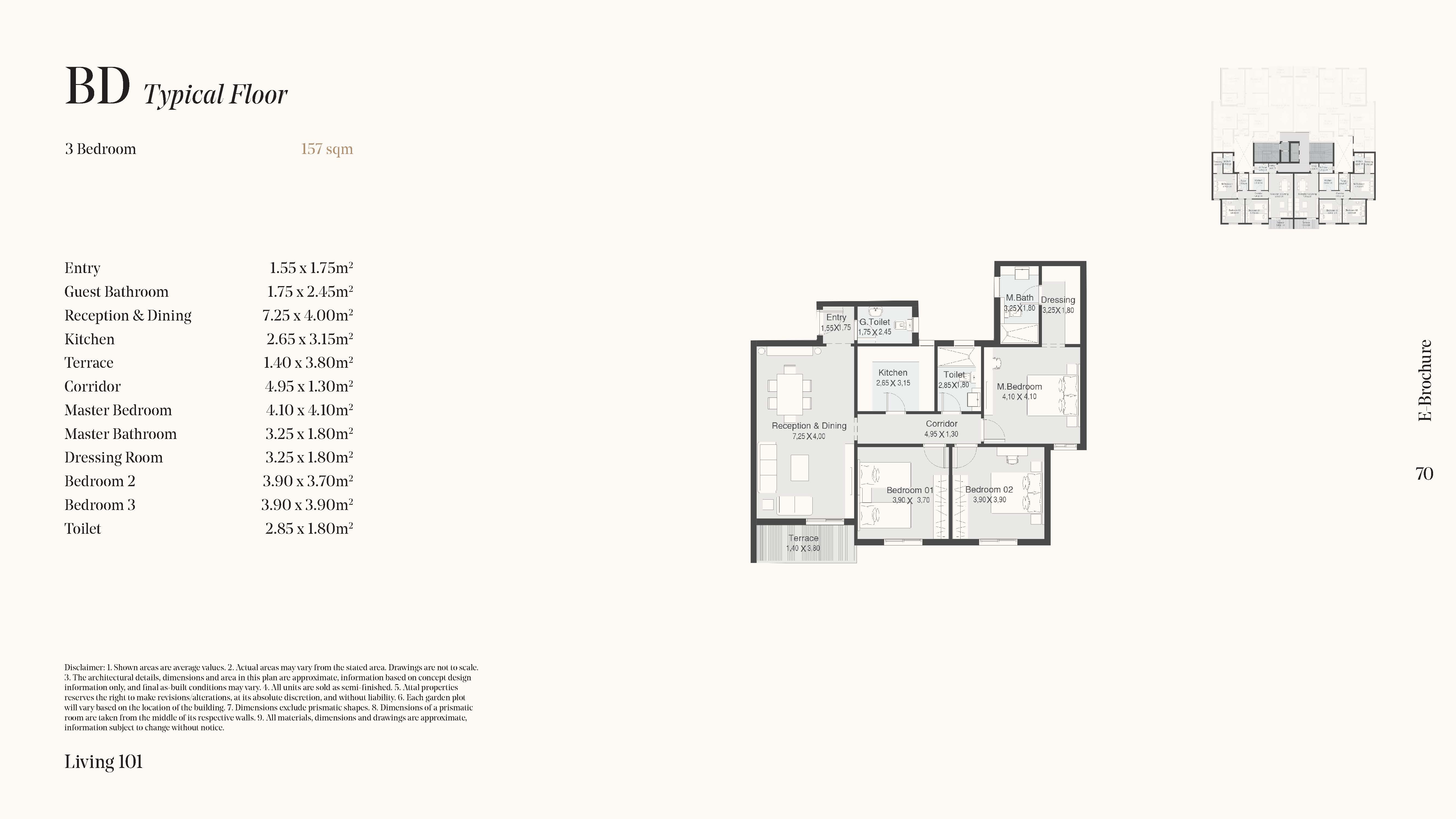 Floor plan for apartment at The 101