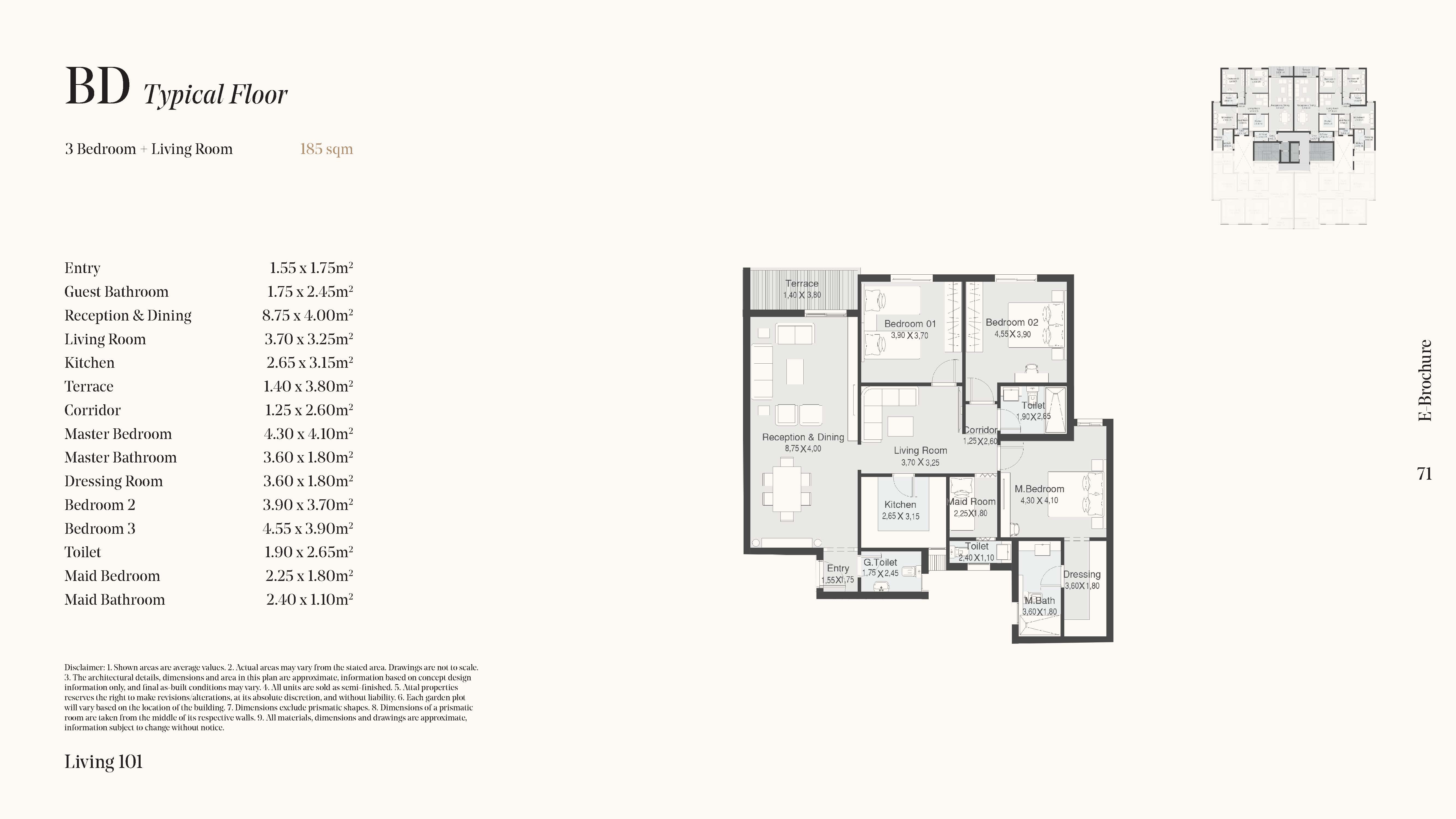 Floor plan for apartment at The 101