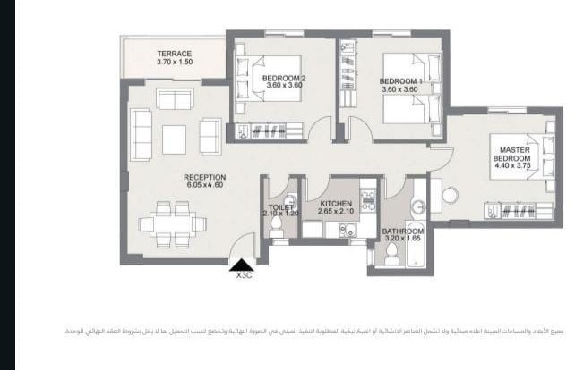 Floor plan for apartment at Sarai