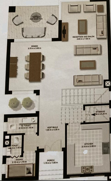 Floor plan for villa at Hyde Park
