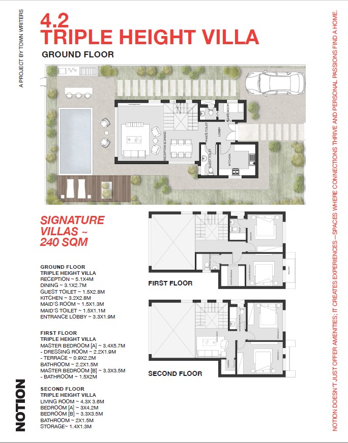 Floor plan for villa at Notion