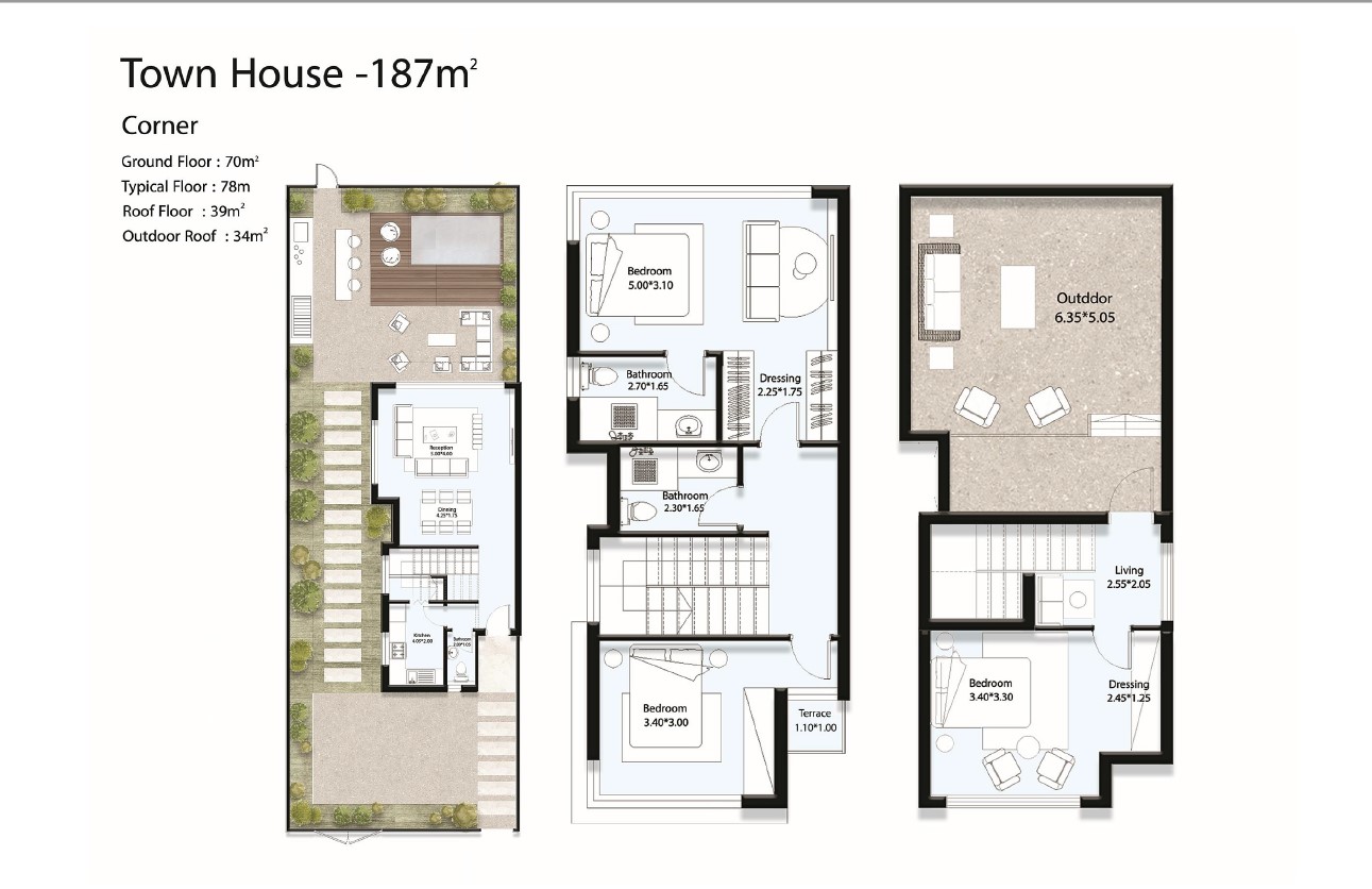 Floor plan for townhouse at Notion