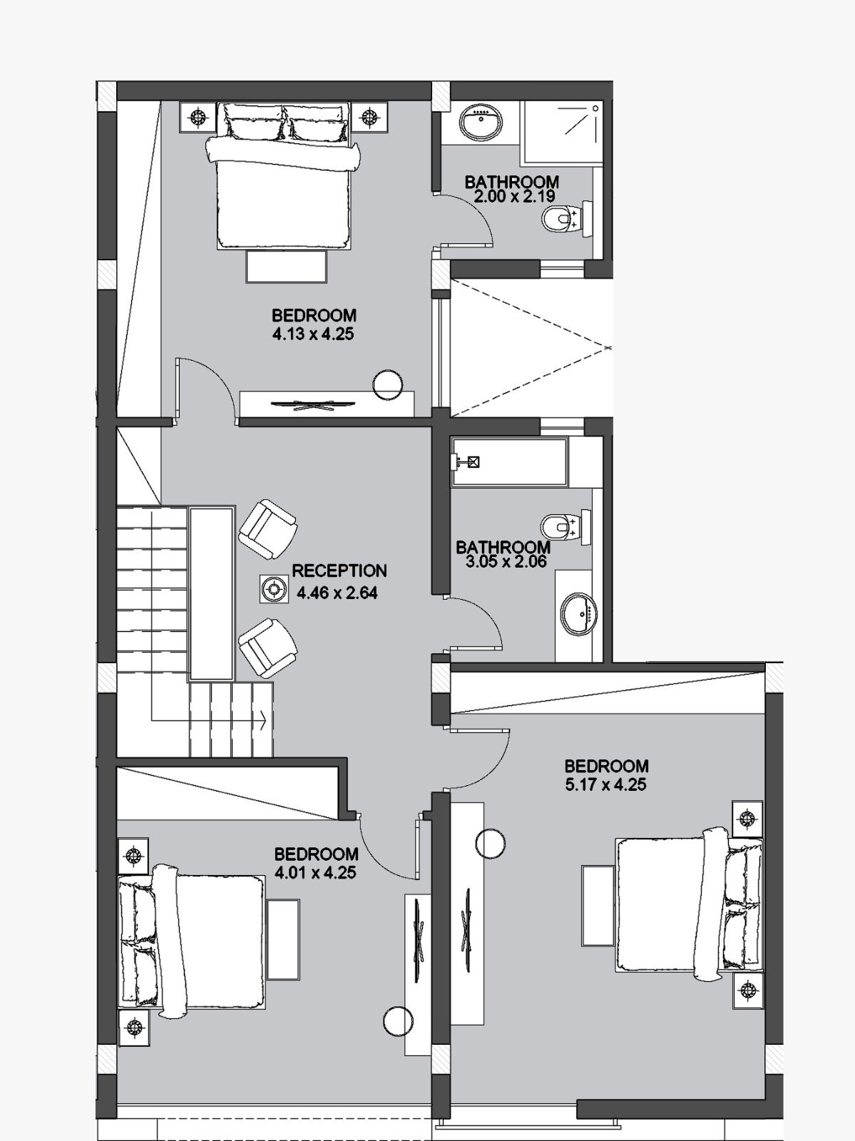 Floor plan for duplex at Direction White