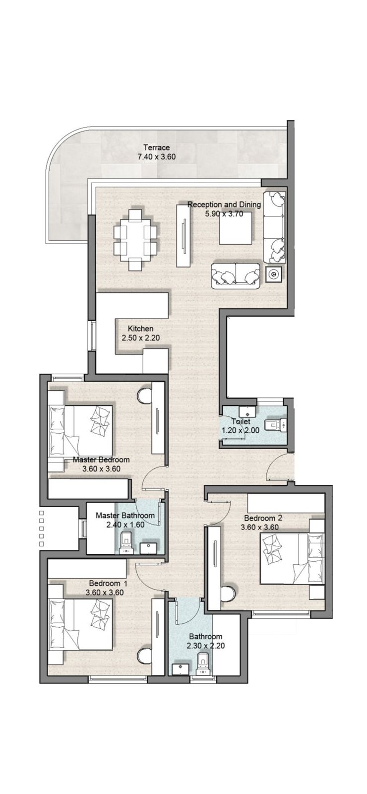Floor plan for chalet at Hyde Park North - Seashore