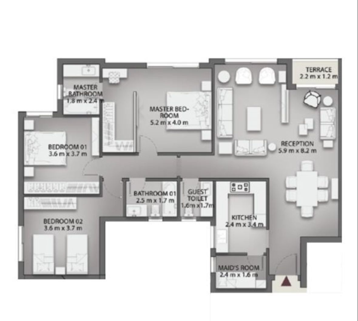 Floor plan for apartment at Creektown