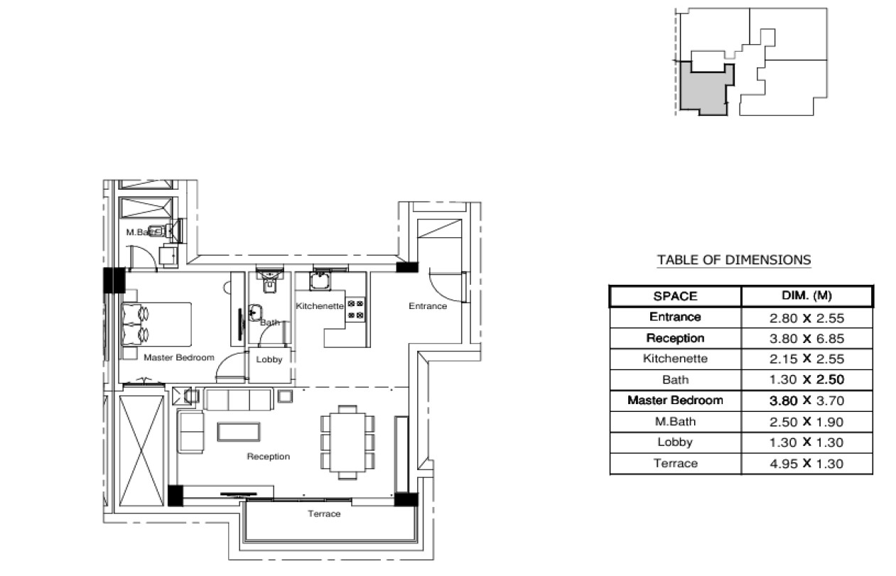 Floor plan for apartment at Bluetree