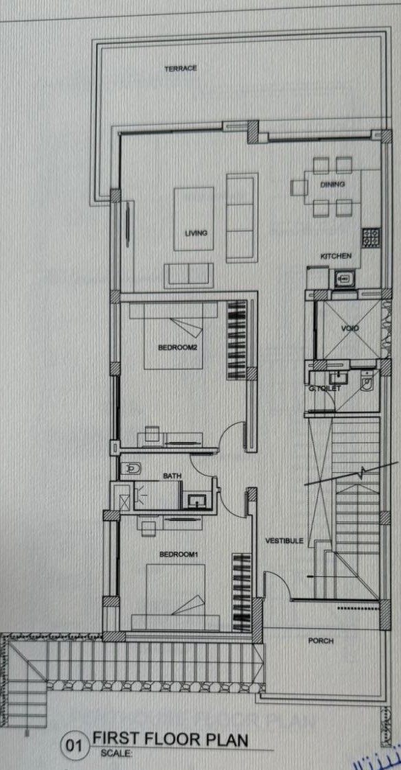 Floor plan for chalet at Marsa Baghush