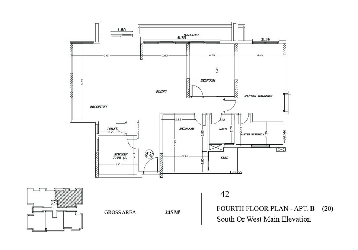 Floor plan for apartment at The Waterway - New Cairo