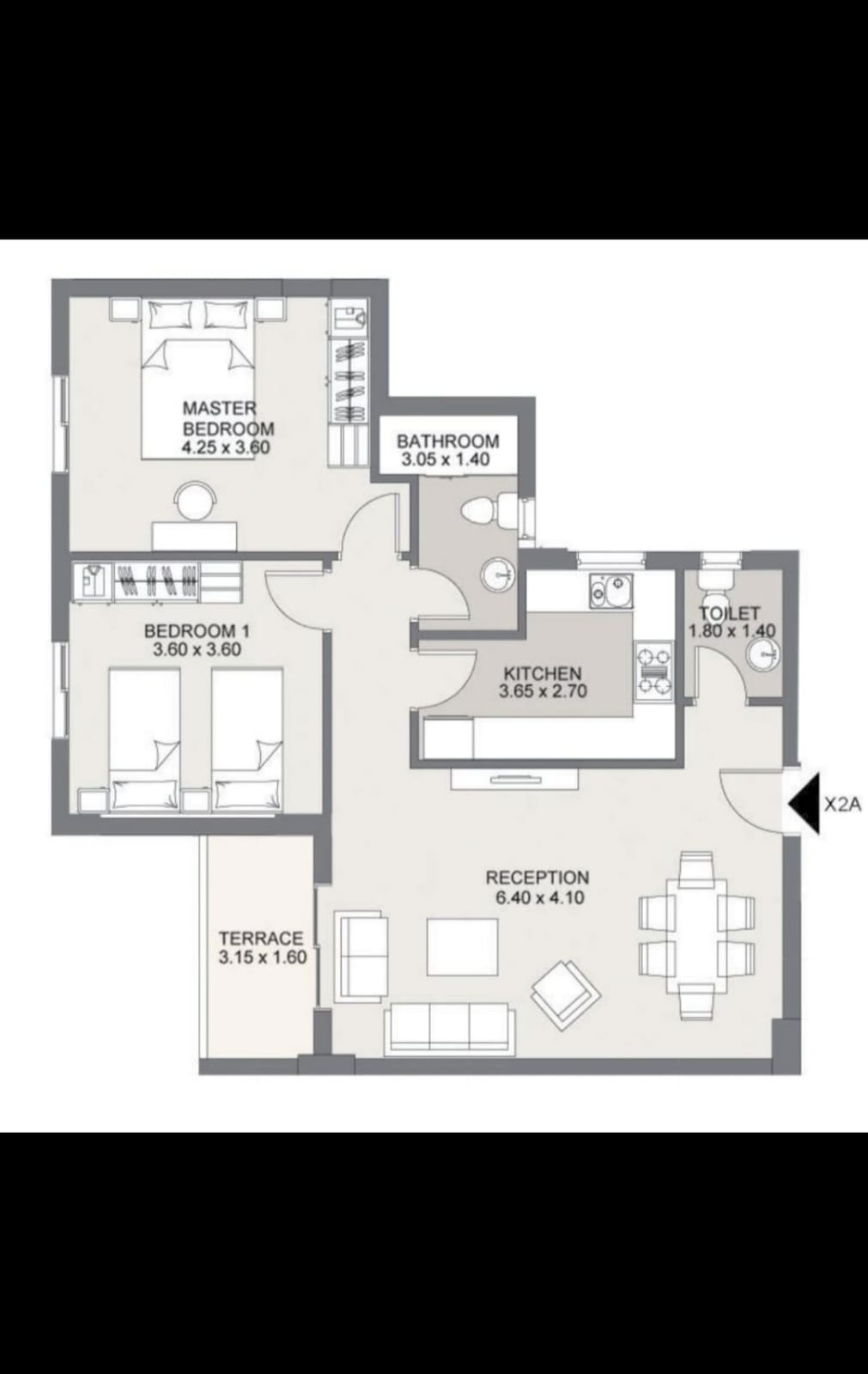 Floor plan for apartment at Sarai