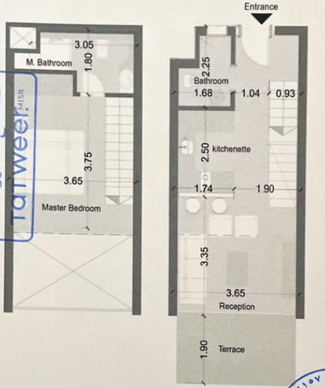 Floor plan for duplex at D-Bay