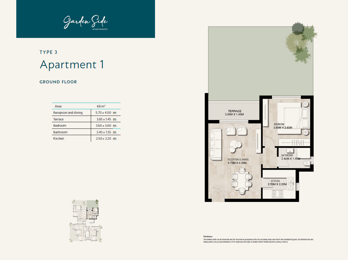 Floor plan for apartment at Garden Lakes