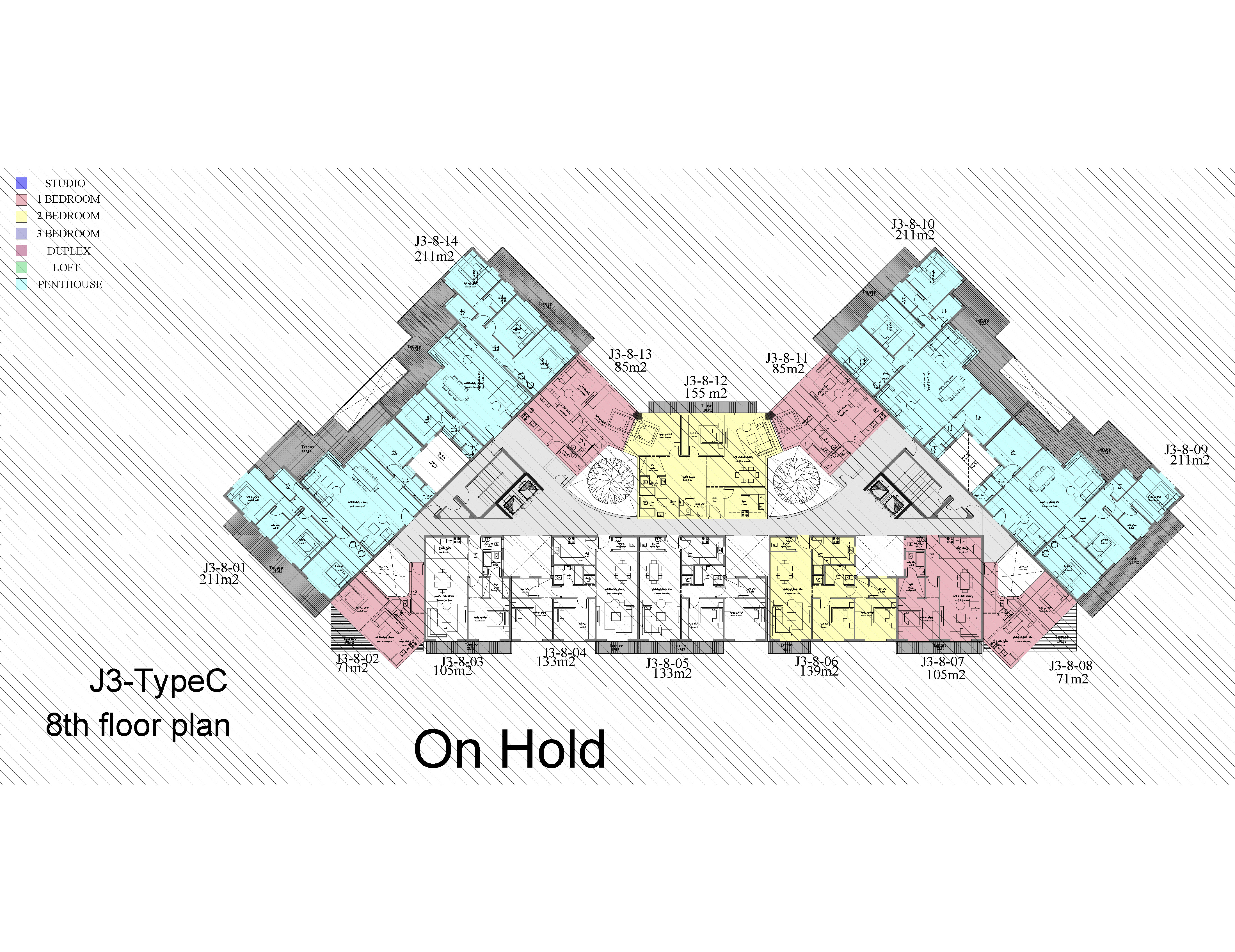 Floor plan for penthouse at Jazebeya